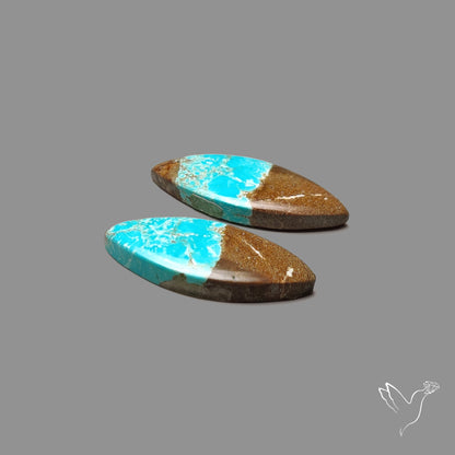 Number 8 Mines Turquoise Pair