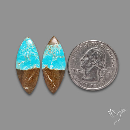 Number 8 Mines Turquoise Pair