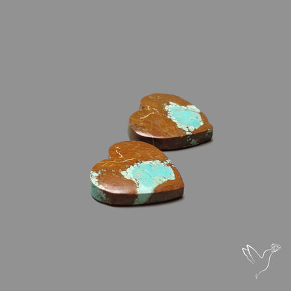 Number 8 Mines Turquoise Hearts Pair