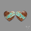 Number 8 Mines Turquoise Hearts Pair