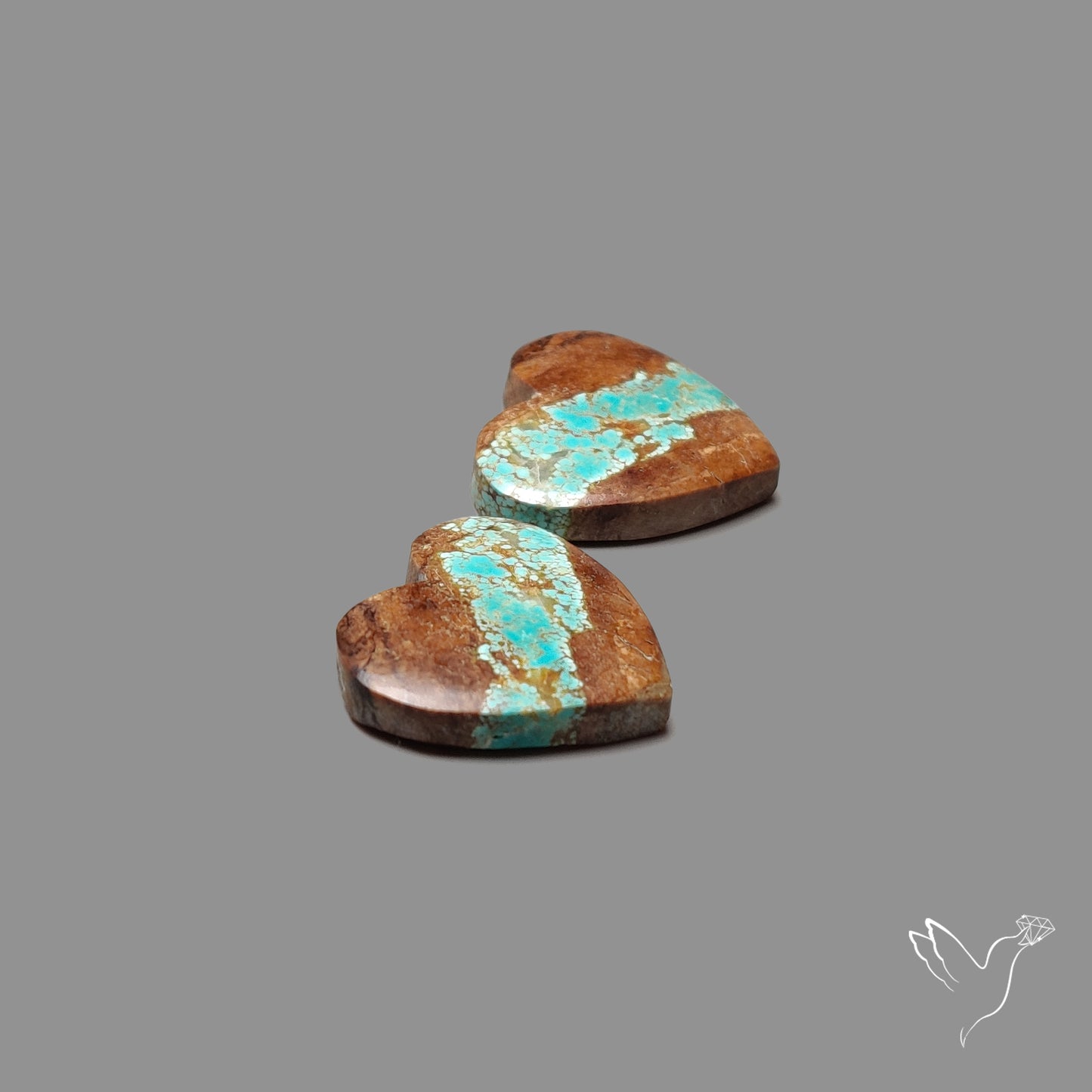 Number 8 Mines Turquoise Hearts Pair