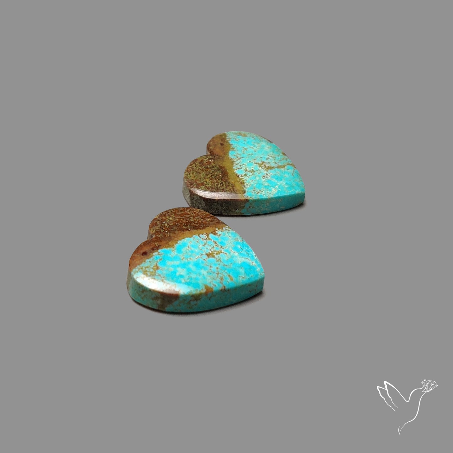 Number 8 Mines Turquoise Hearts Pair