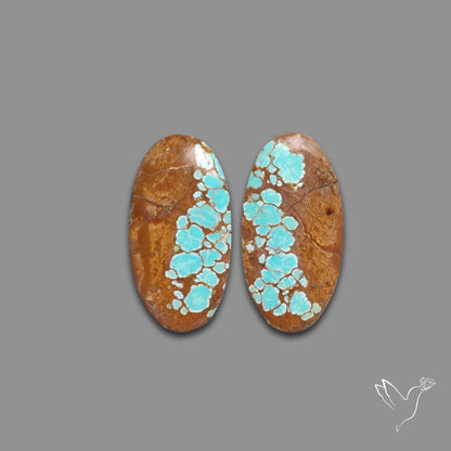 Number 8 Mines Turquoise Pair