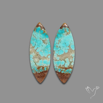 Number 8 Mines Turquoise Pair