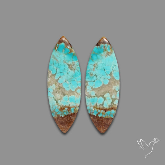 Number 8 Mines Turquoise Pair