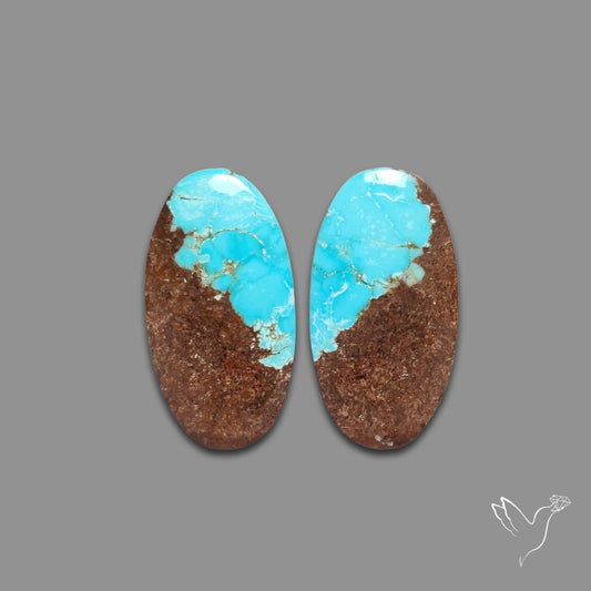 Number 8 Mines Turquoise Pair