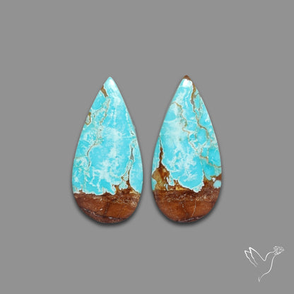 Number 8 Mines Turquoise Pair