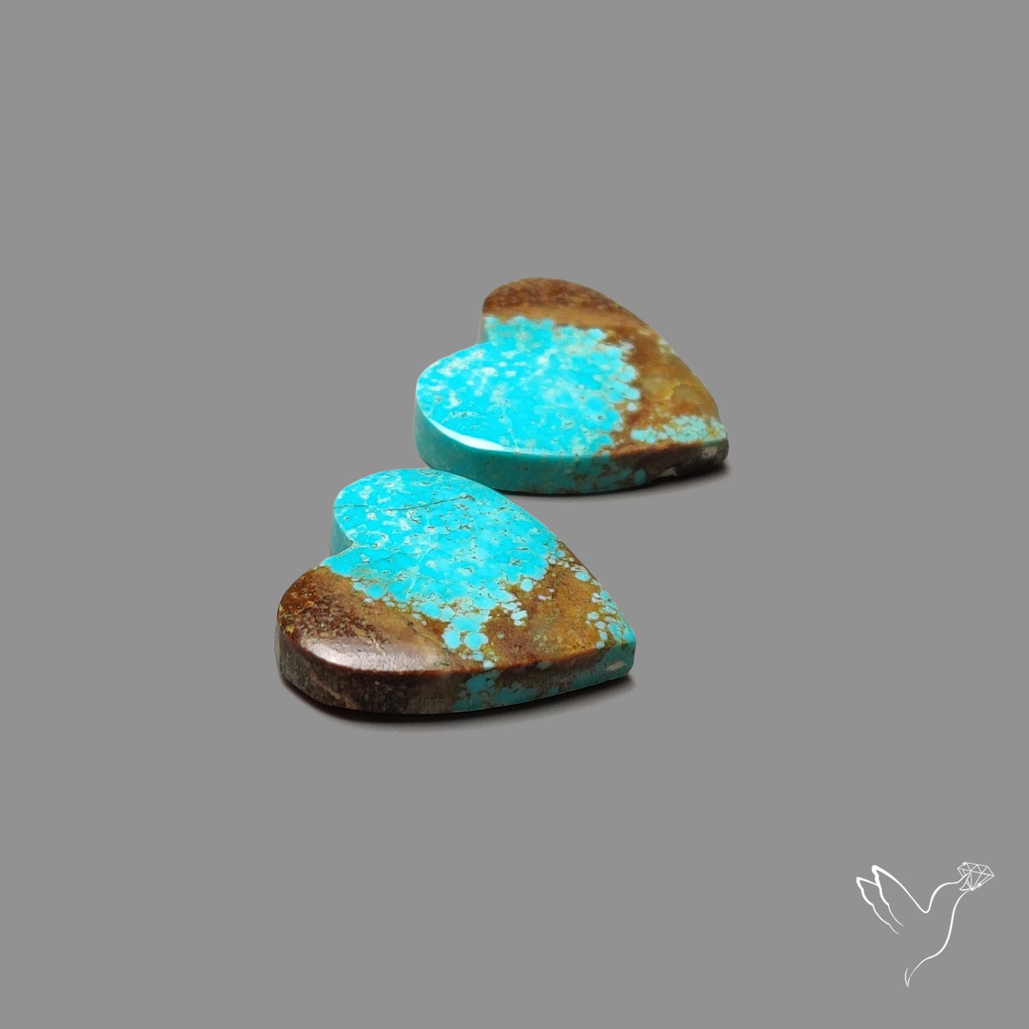 Number 8 Mines Turquoise Hearts Pair