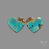 Number 8 Mines Turquoise Hearts Pair