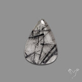 Black Tourmalinated Quartz Cabochon