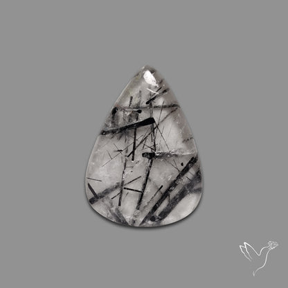 Black Tourmalinated Quartz Cabochon
