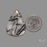 Black Tourmalinated Quartz Cabochon