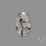 Black Tourmalinated Quartz Cabochon