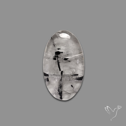 Black Tourmalinated Quartz Cabochon