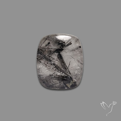 Black Tourmalinated Quartz Cabochon