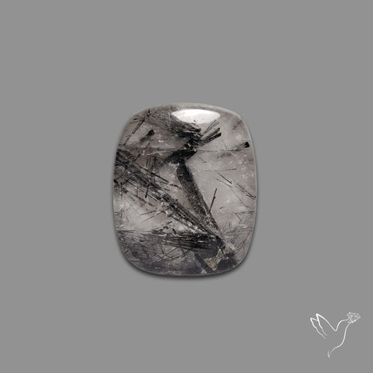 Black Tourmalinated Quartz Cabochon
