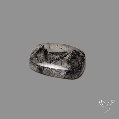 Black Tourmalinated Quartz Cabochon