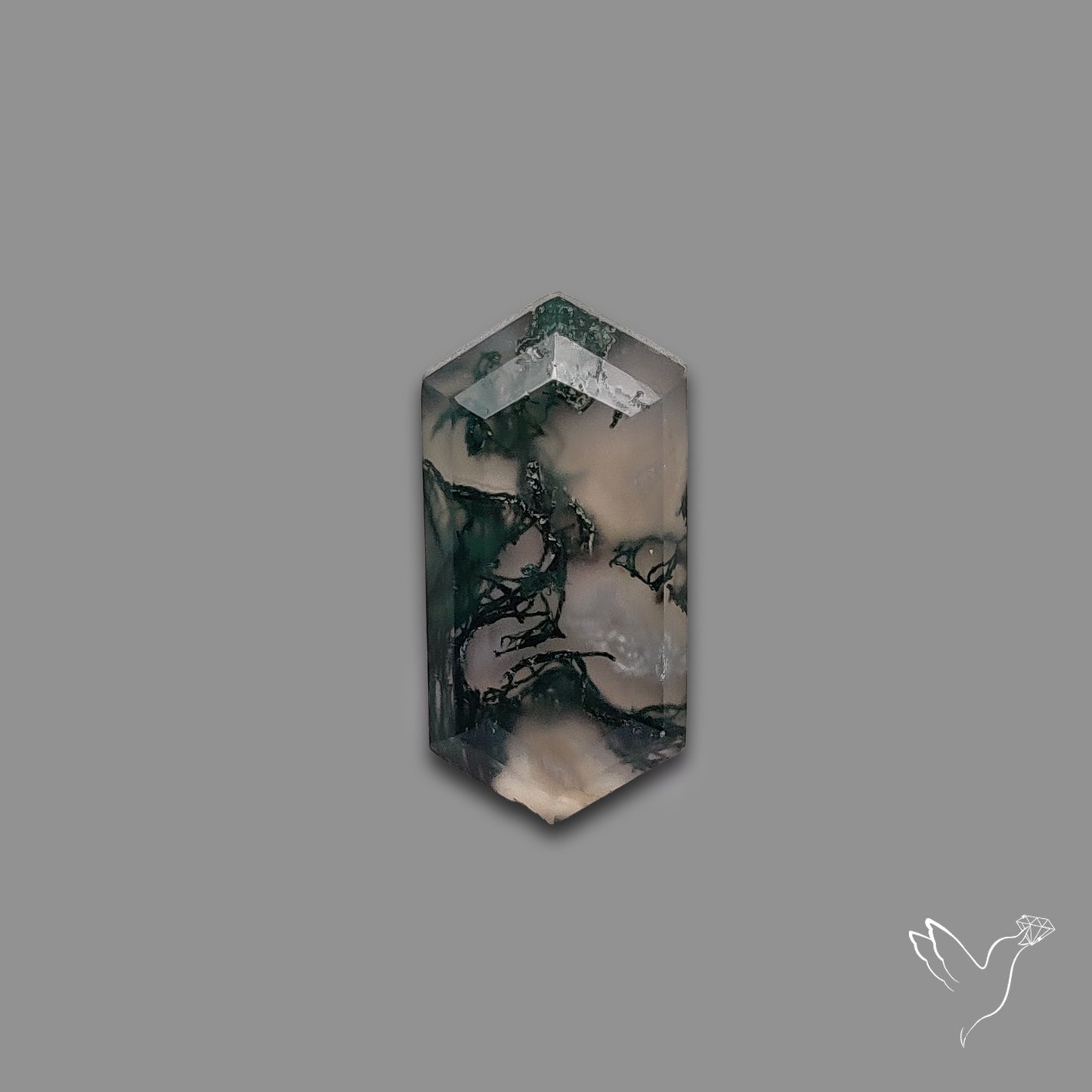 Step Cut Moss Agate