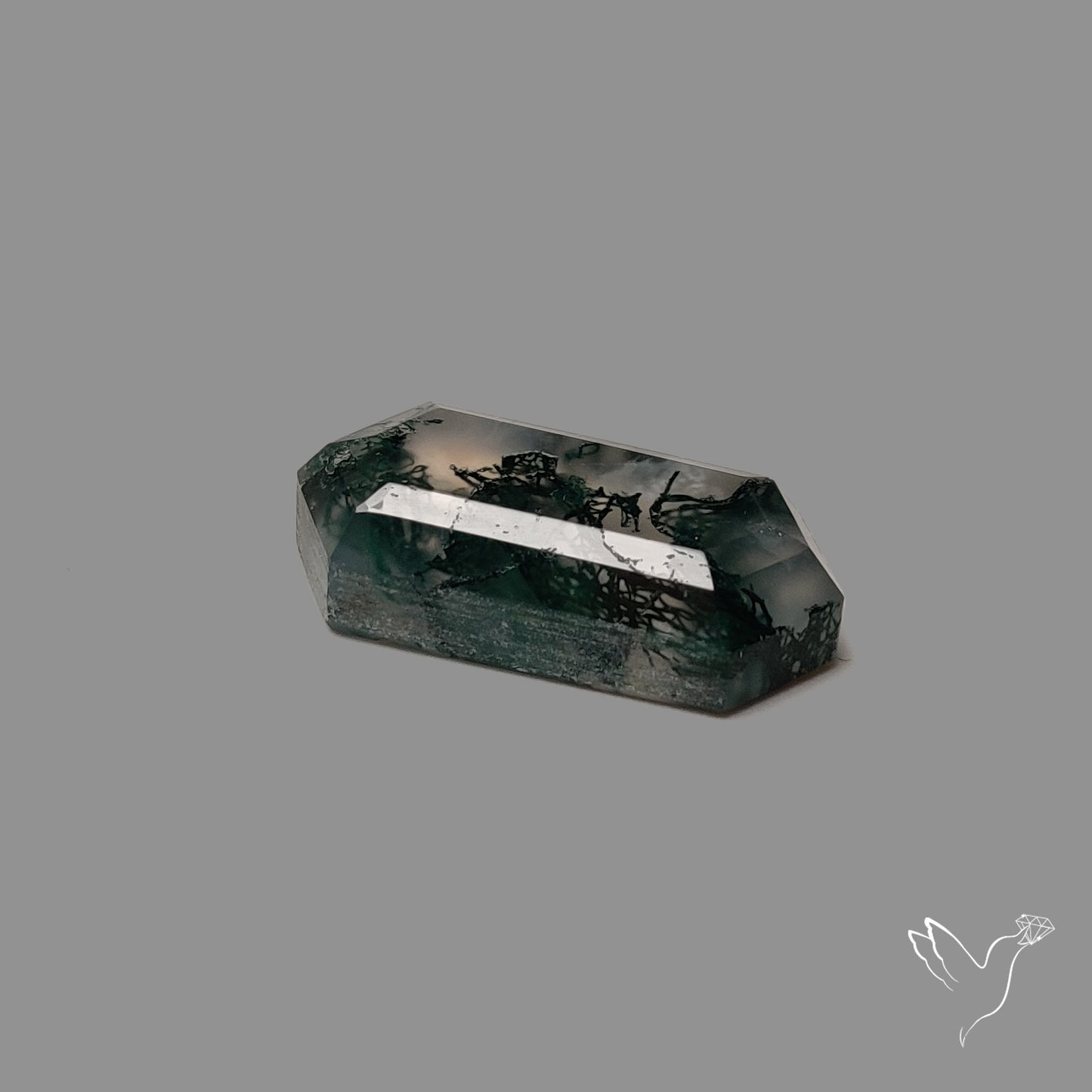 Step Cut Moss Agate