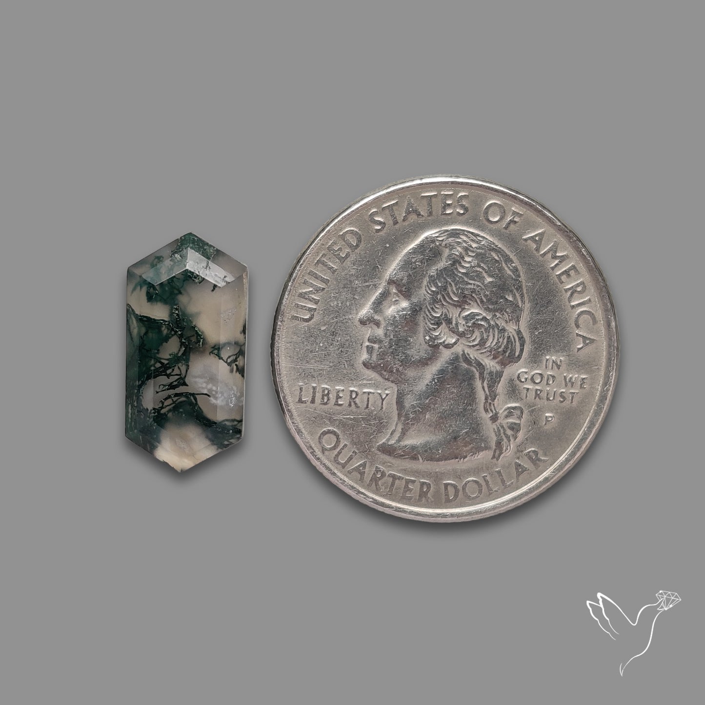 Step Cut Moss Agate