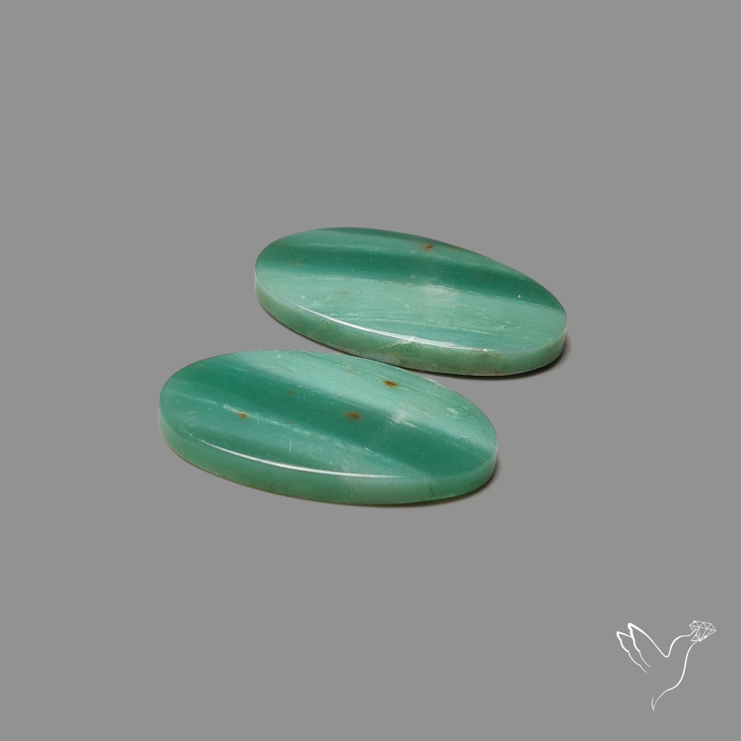 Larsonite Gemstone Pair aka Gary Green Jasper