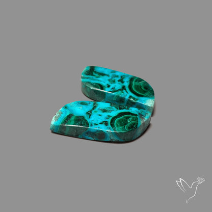 Chrysocolla In Malachite Pair