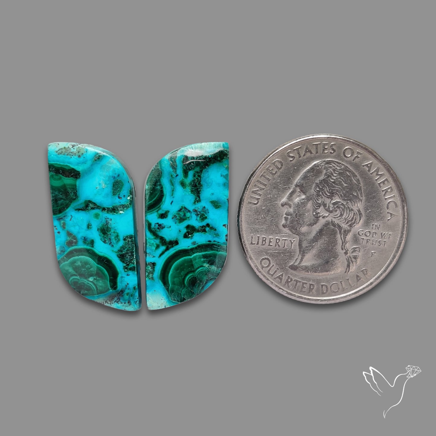 Chrysocolla In Malachite Pair