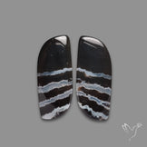 Black Banded Tuxedo Agates Pair