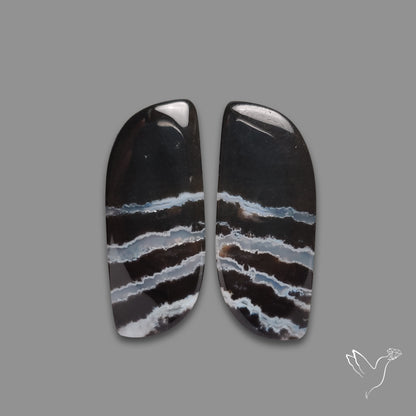 Black Banded Tuxedo Agates Pair