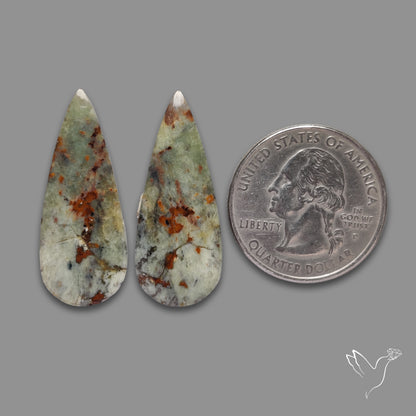 Mariposite Gemstone Pair