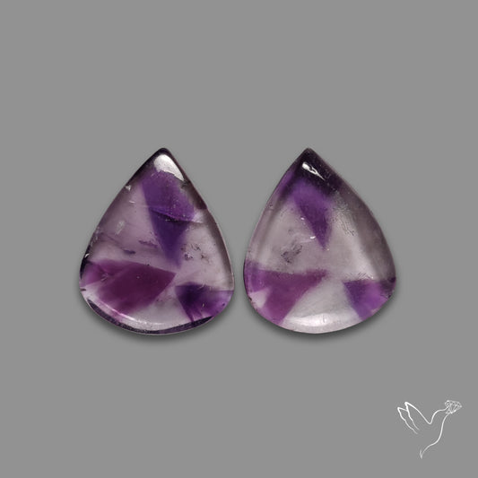 Trapiche Amethyst Pair