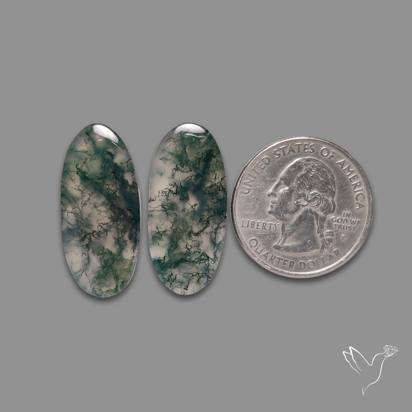 Moss Agate Pair