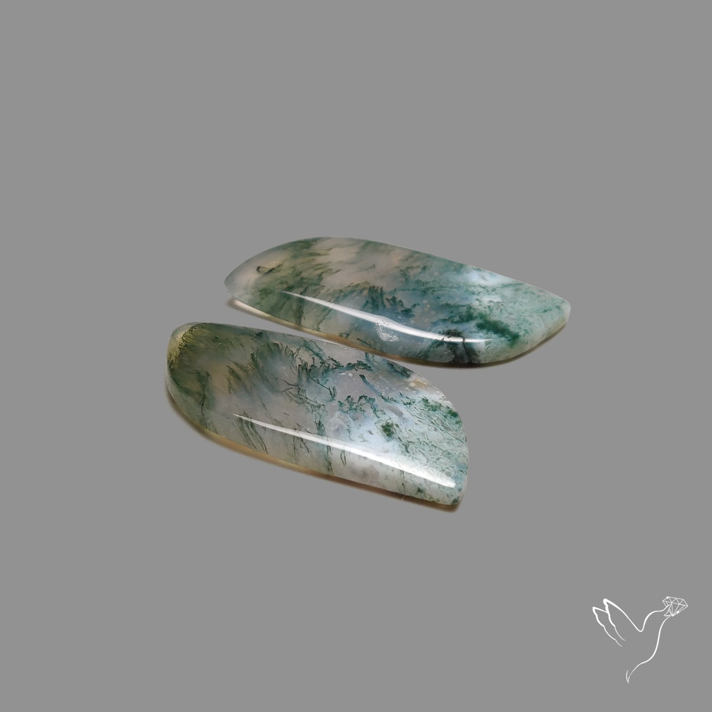 Moss Agate Pair