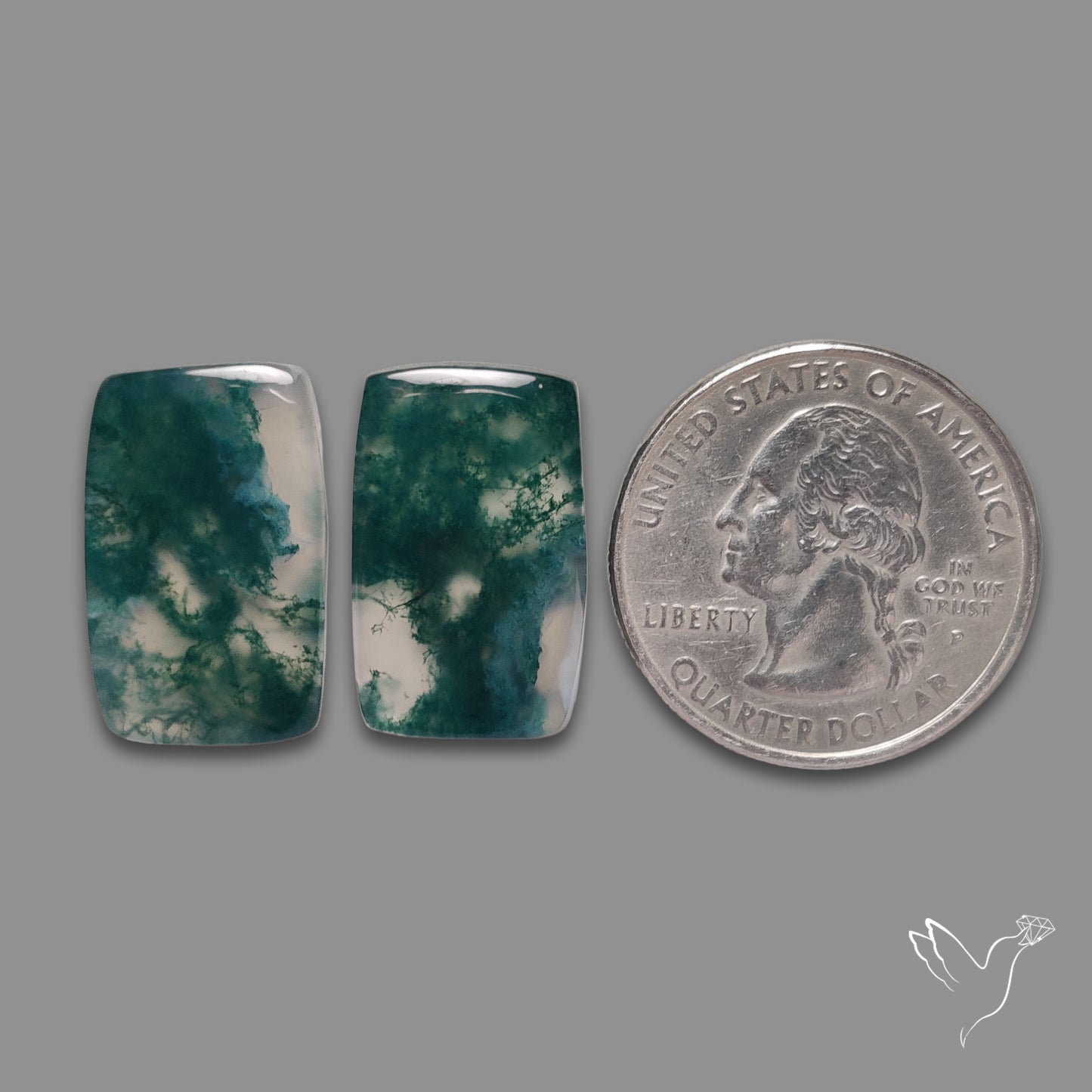 Moss Agate Pair