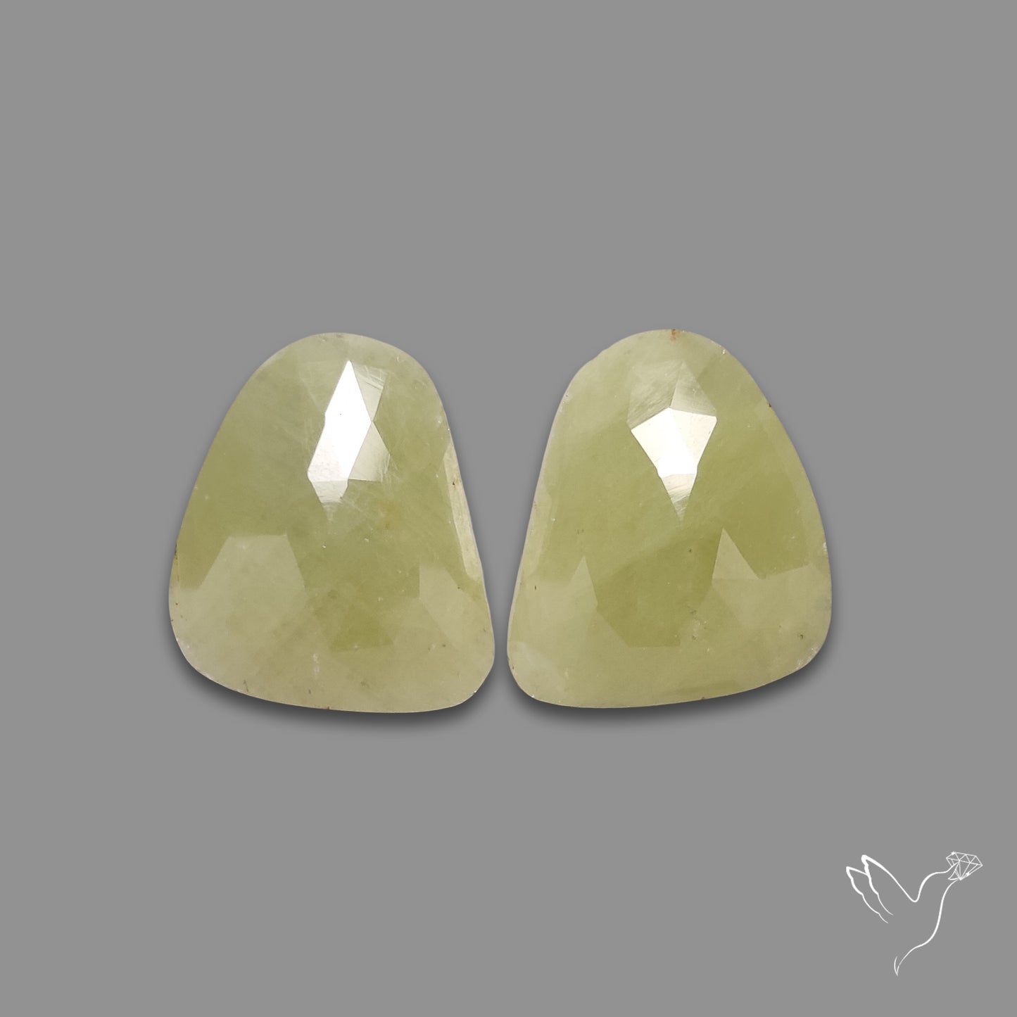 Rose Cut Yellow Sapphire Pair