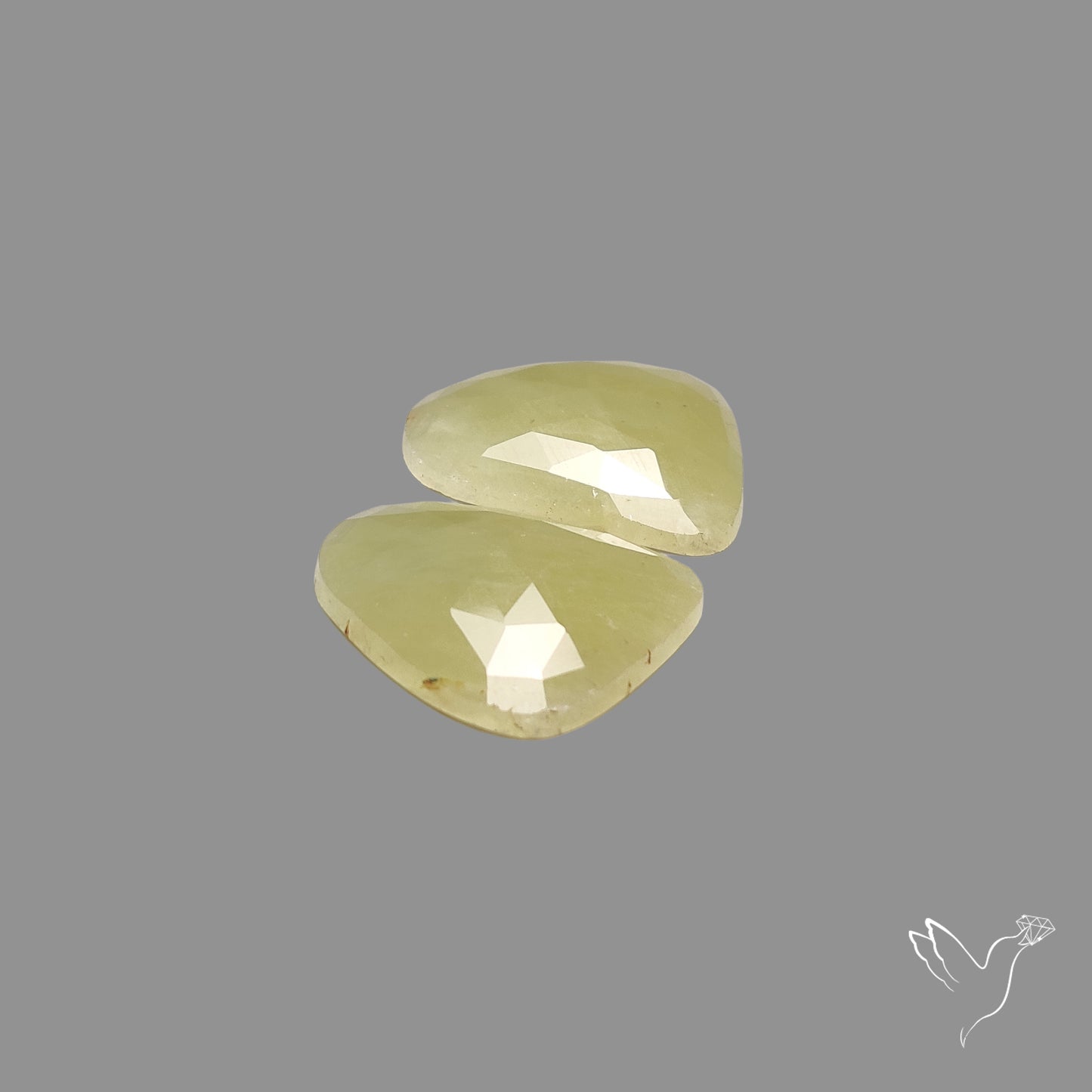 Rose Cut Yellow Sapphire Pair