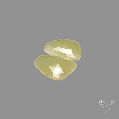 Rose Cut Yellow Sapphire Pair