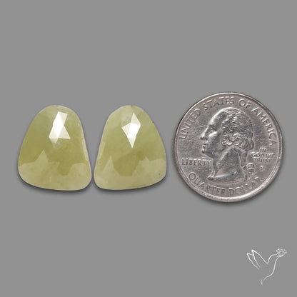 Rose Cut Yellow Sapphire Pair