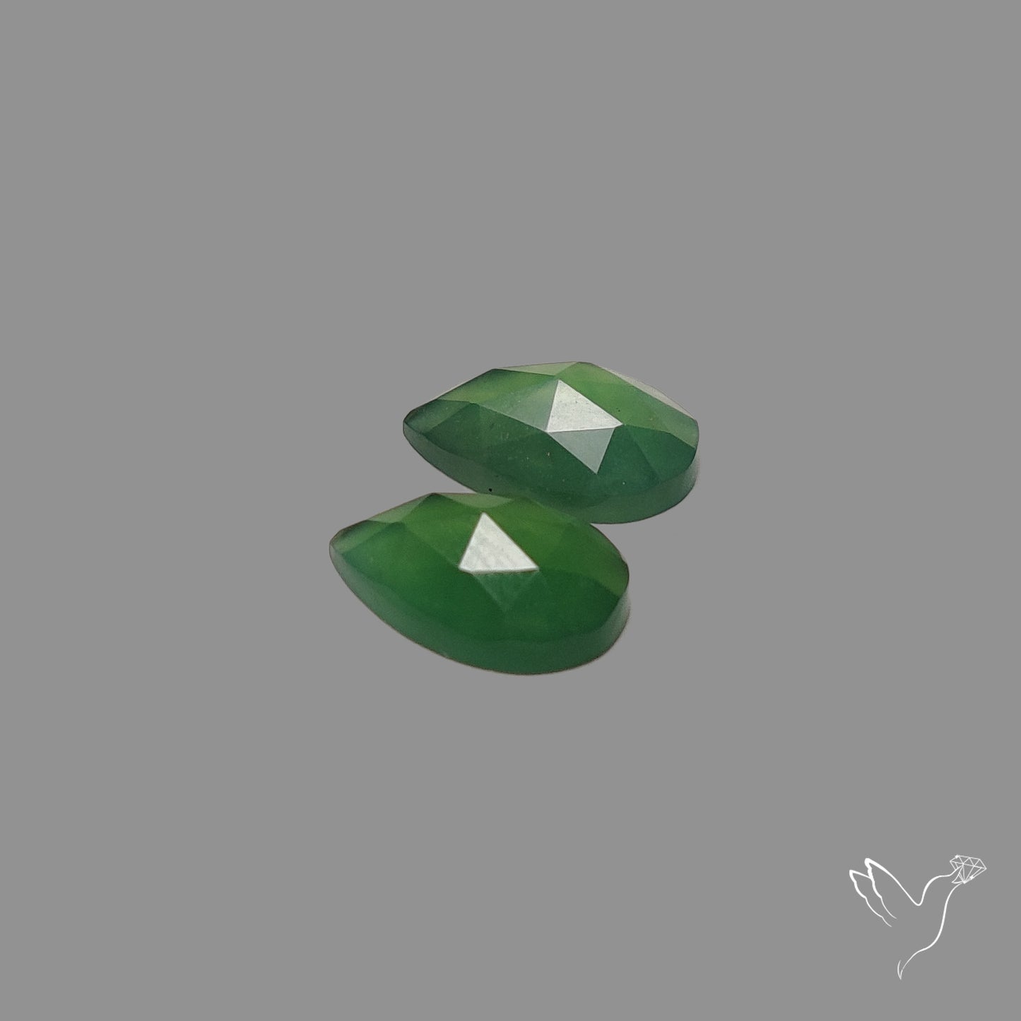 Rose Cut Gemmy Serpentine Pair