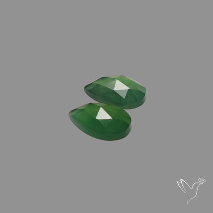 Rose Cut Gemmy Serpentine Pair