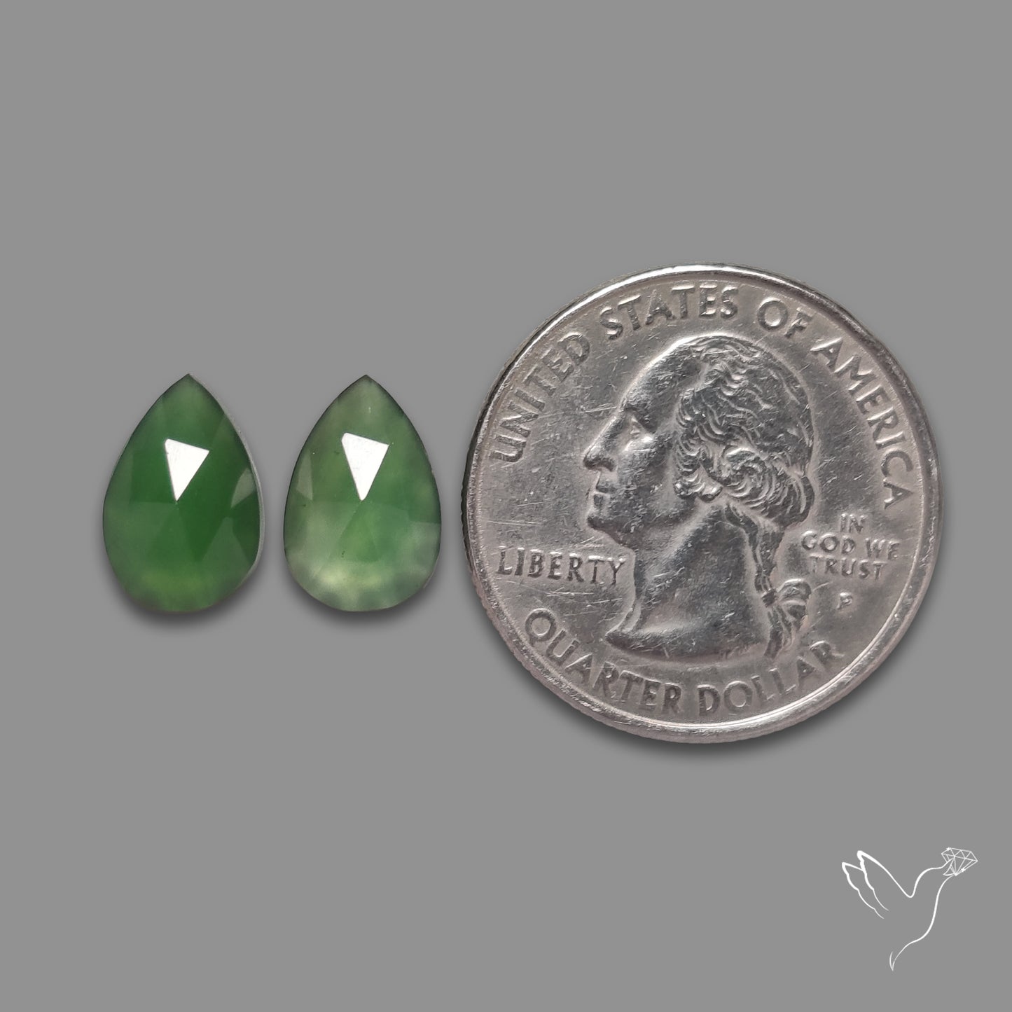 Rose Cut Gemmy Serpentine Pair