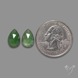 Rose Cut Gemmy Serpentine Pair