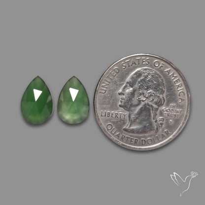 Rose Cut Gemmy Serpentine Pair