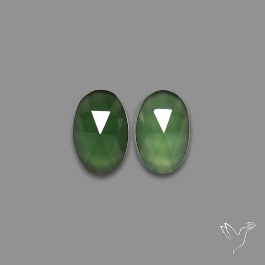 Rose Cut Gemmy Serpentine Pair