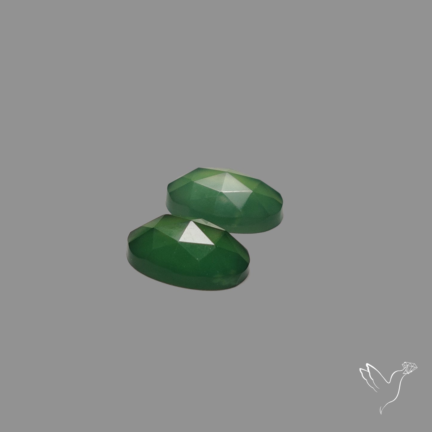 Rose Cut Gemmy Serpentine Pair