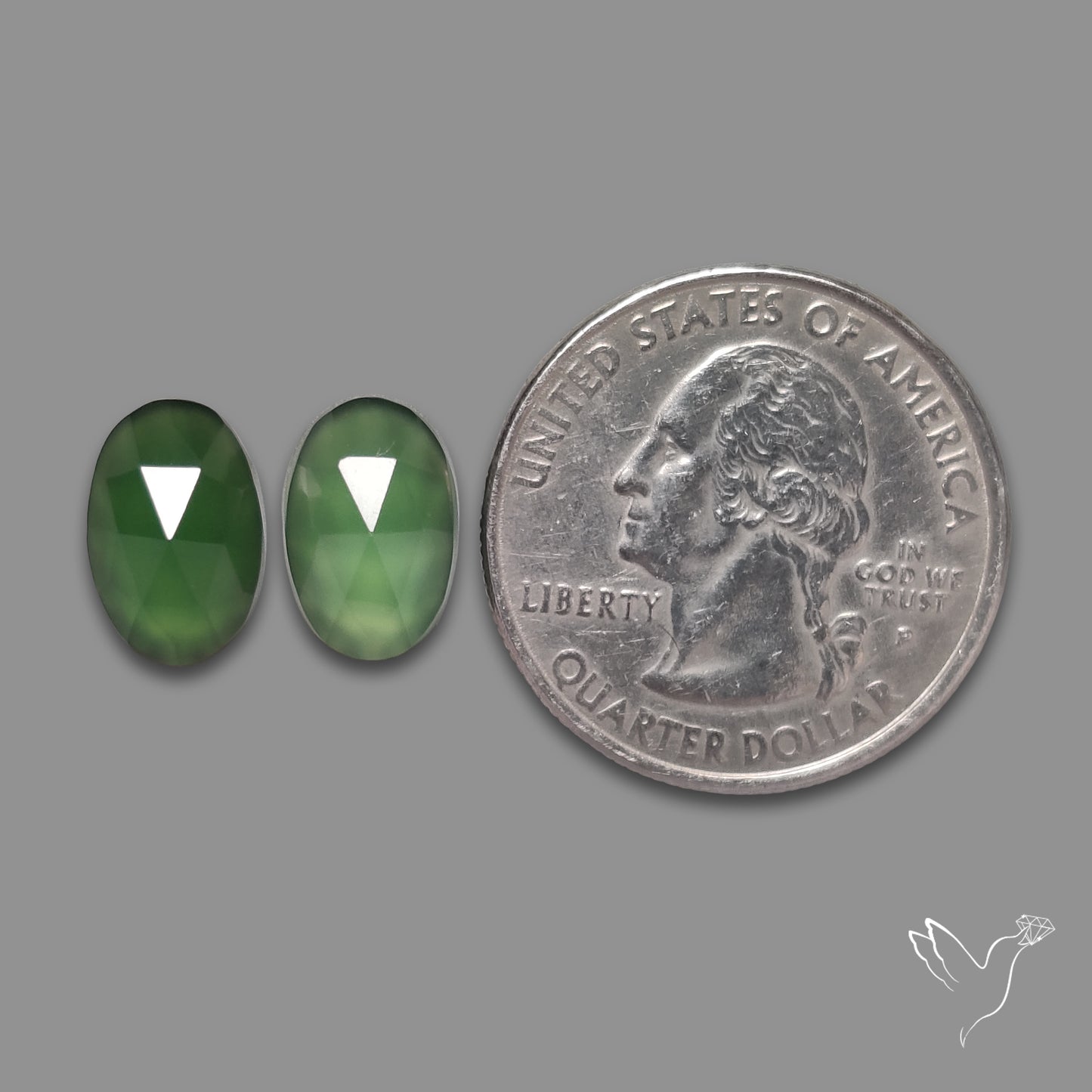 Rose Cut Gemmy Serpentine Pair