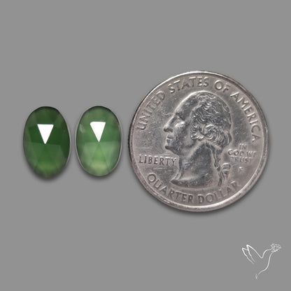 Rose Cut Gemmy Serpentine Pair