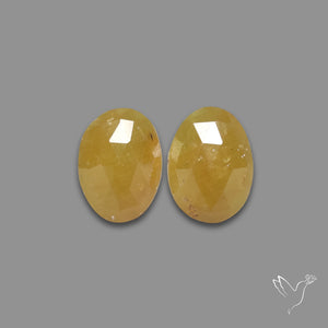 Rose Cut Yellow Sapphire Pair