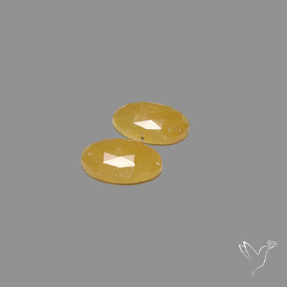 Rose Cut Yellow Sapphire Pair