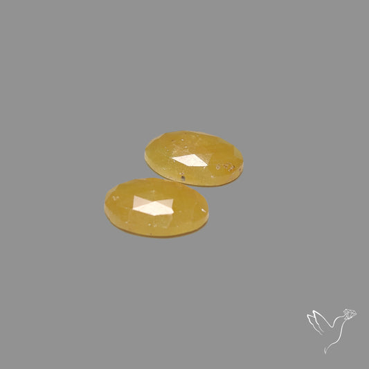 Rose Cut Yellow Sapphire Pair